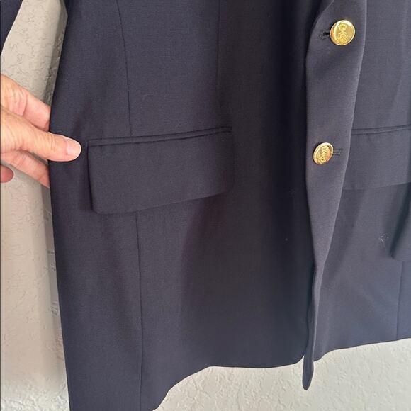 Savile Row Blue Sport Coat Blazer Cruise Cocktail Party Gold Buttons 42L Captain - Picture 3 of 10